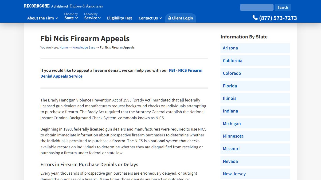 Appeal an FBI - NCIS Firearm Denial or Delay - RecordGone